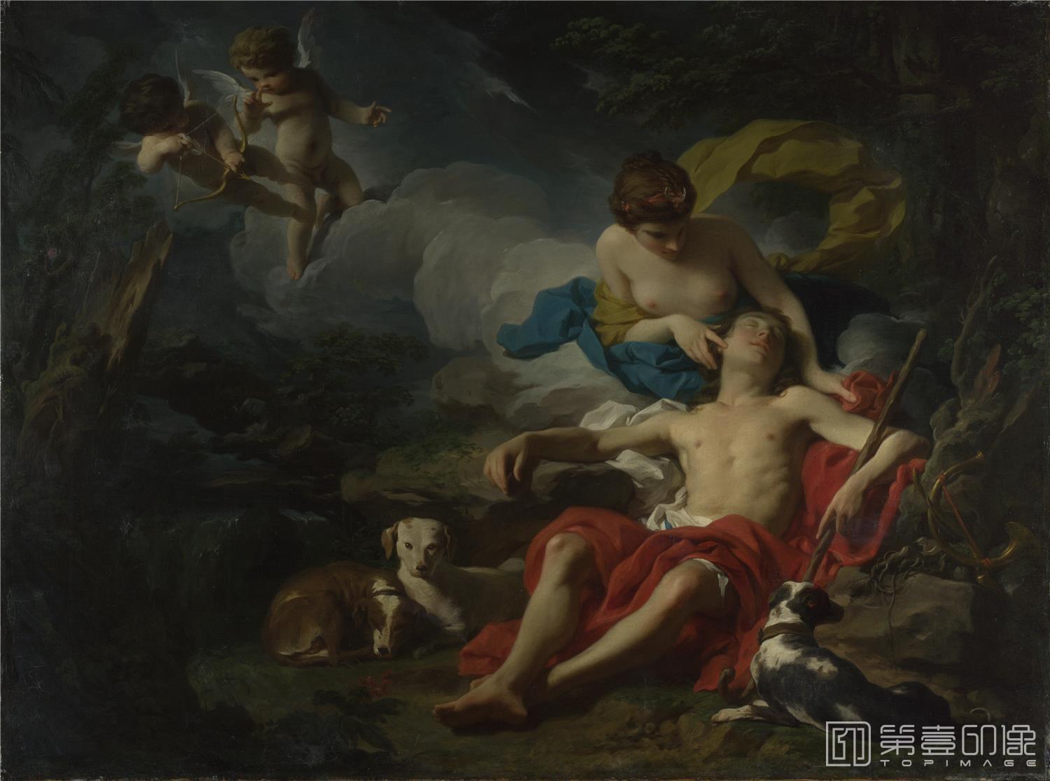 油画-大英博物馆藏画-Pierre Subleyras - Diana and Endymion-1970